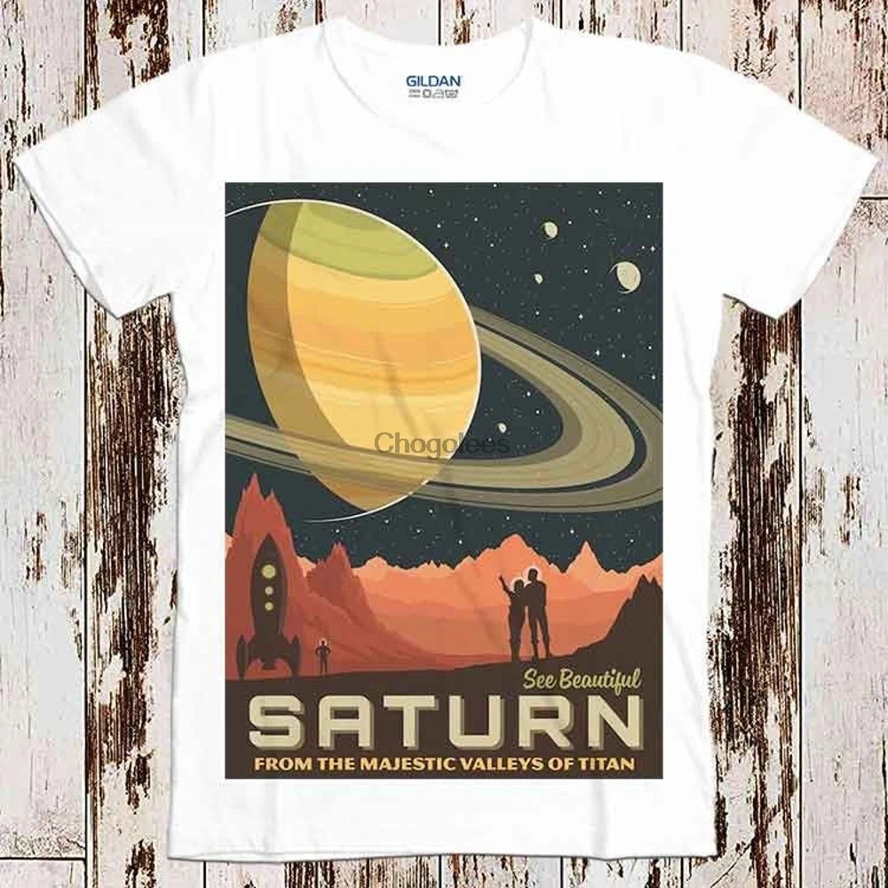 Великолепная футболка Планета в стиле ретро с надписью See Beautiful Saturn и