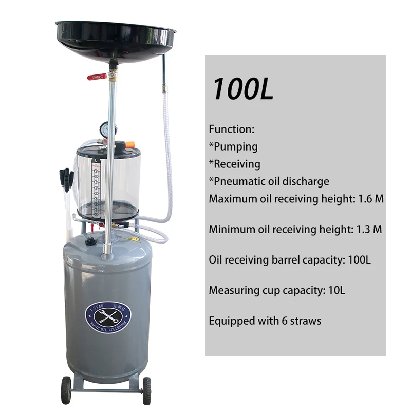 80LPumpingMachineOilConnectionToWasteOilBucketPneumaticOil