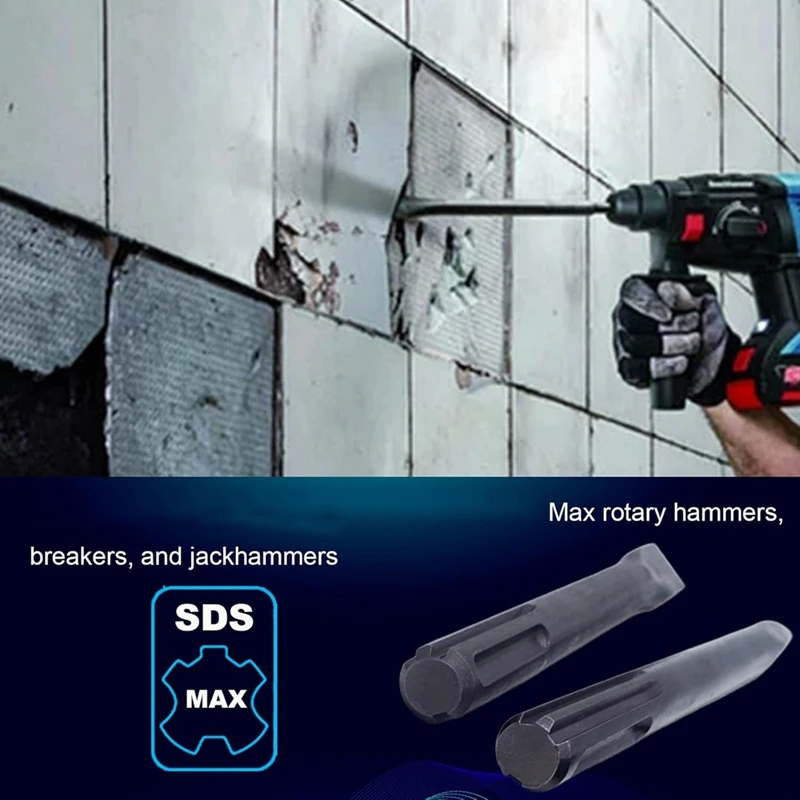 24인치 SDS Max 세트, 1인치 플랫 치즐, SDS-Max 해머 드릴 부착용 타일 제거 도구-A09I