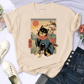 Shiba Inu top women anime tshirt female designer clothing 2