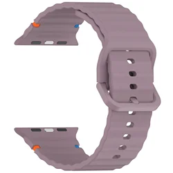 Enhanced Silicone Sport Strap with Color Buckle - 38 40 41mm (SmokePu)