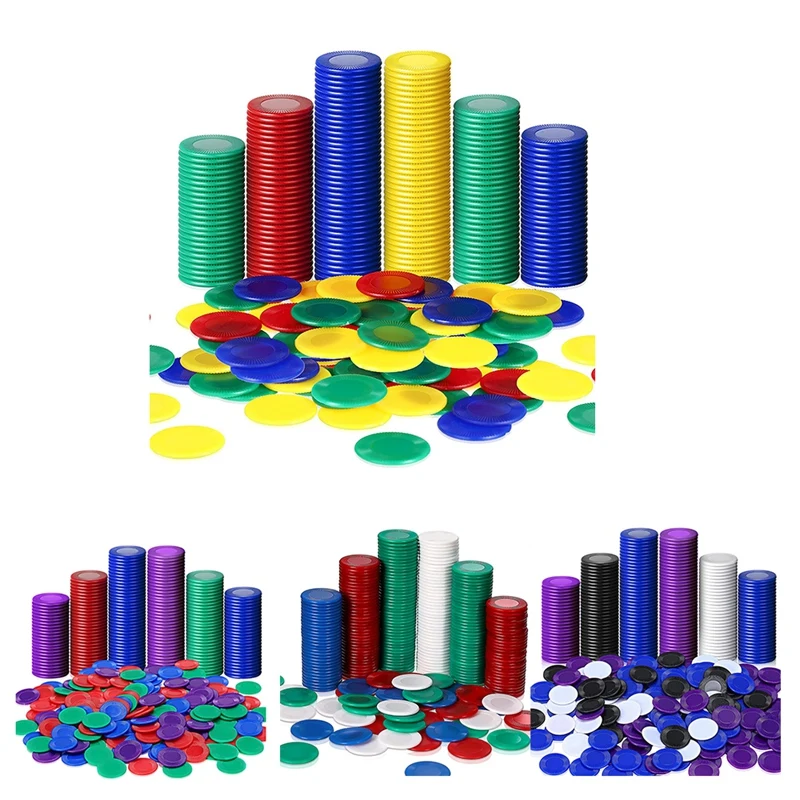 

400 Pieces Plastic Poker Chips Game Chips 4 Colors Counter Card For Game Playing Counting Bingo Game Chips Card