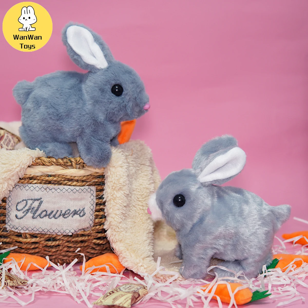 Plush Bunny Electronic Interactive Toy Walking Barking Gift Boys Girls Christmas Halloween Gift