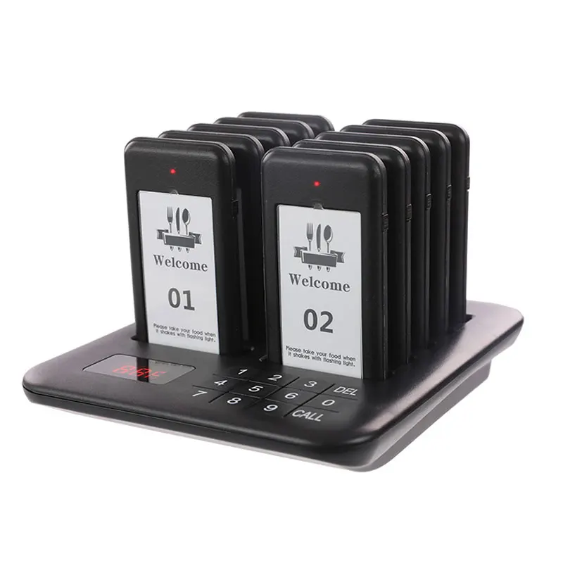 Wireless Restaurant Pager System Guest Customer Queue Calling Paging Beeper Pager Waterproof Buzzer For Food Court Cafe Bar