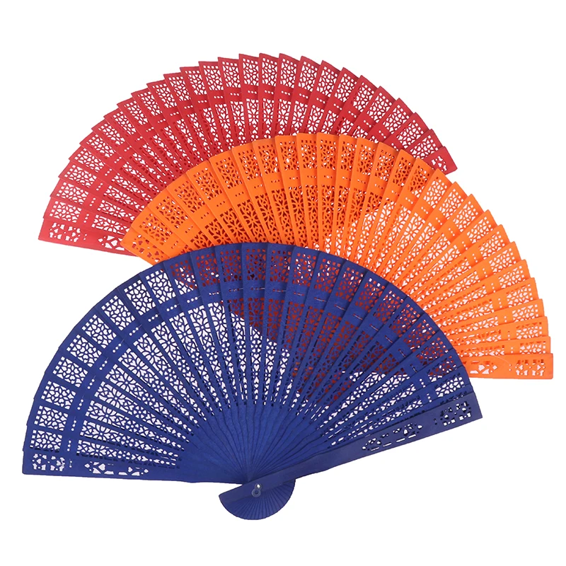 Fashion Wedding Hand Carved Folding Fan Chinese Wooden Fan Vintage Hollow Antiquity Folding Gifts 1pc folding fan hand fan wooden hand fan
