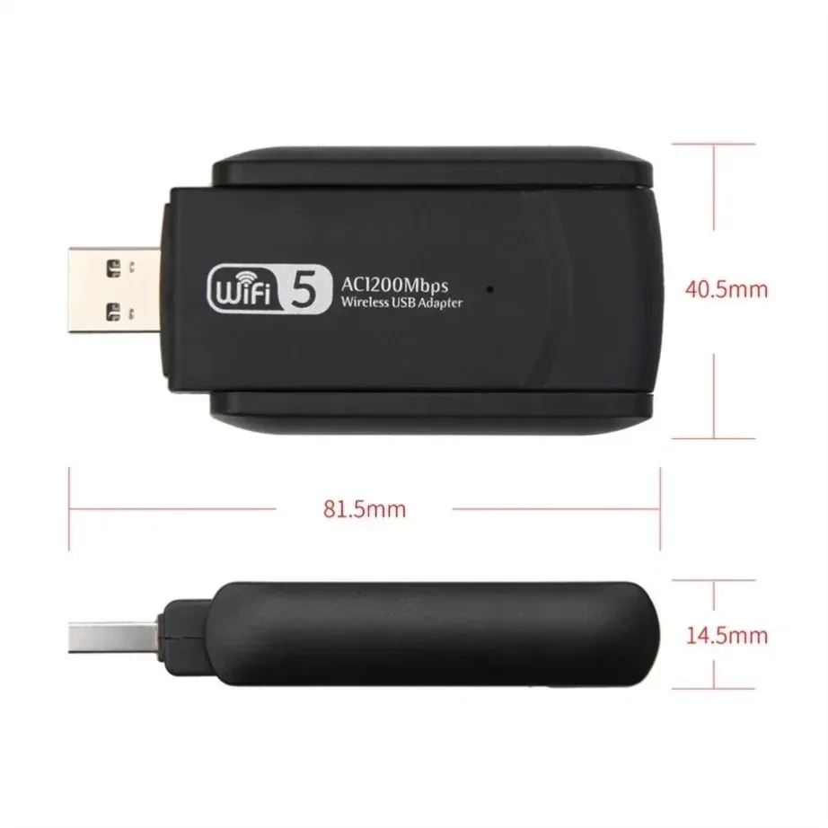 WiFi Adapter USB Network Adapter 1200Mbps Wireless USB Wifi Adapter Dual Band 5GHz 2.4Ghz 802.11AC RTL8812BU Wifi Antenna Dongle Network Card For Laptop Desktop