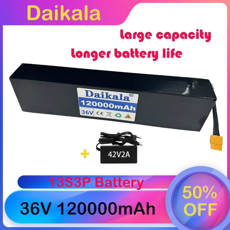 

2024 new Bestselling 36V 120Ah 10S3P XT60 48V Lithium ion Battery Pack For E-bike bicycle Scooter with BMS+charger