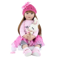 55/60cm Silicone Reborn Baby Doll Realistic Vinyl Princess Toddler Bebe Child Birthday Gift Girl Babies Boneca Brinquedo 2