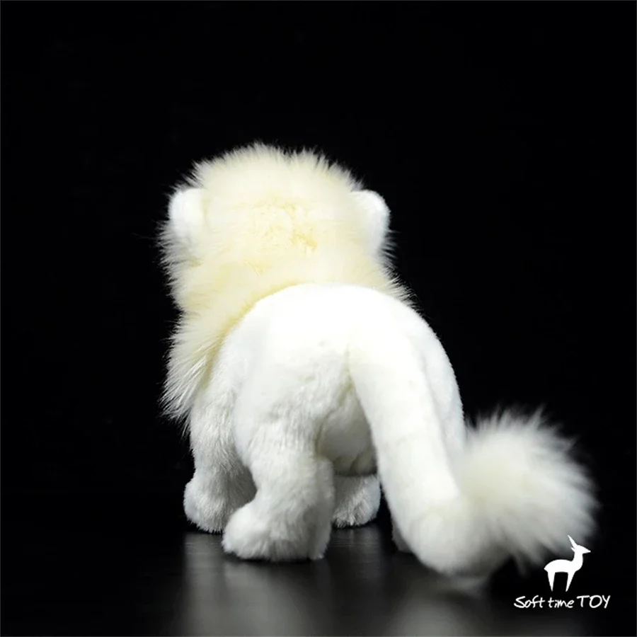 White Lion High Fidelity Anime Cute Plushie African Plain Plush Toys Lifelike Animals Simulation Stuffed Doll Kawai Toy Gifts 4
