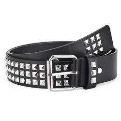 Edgy Pyramid Studded Unisex Punk Belt - 110cm (Black)