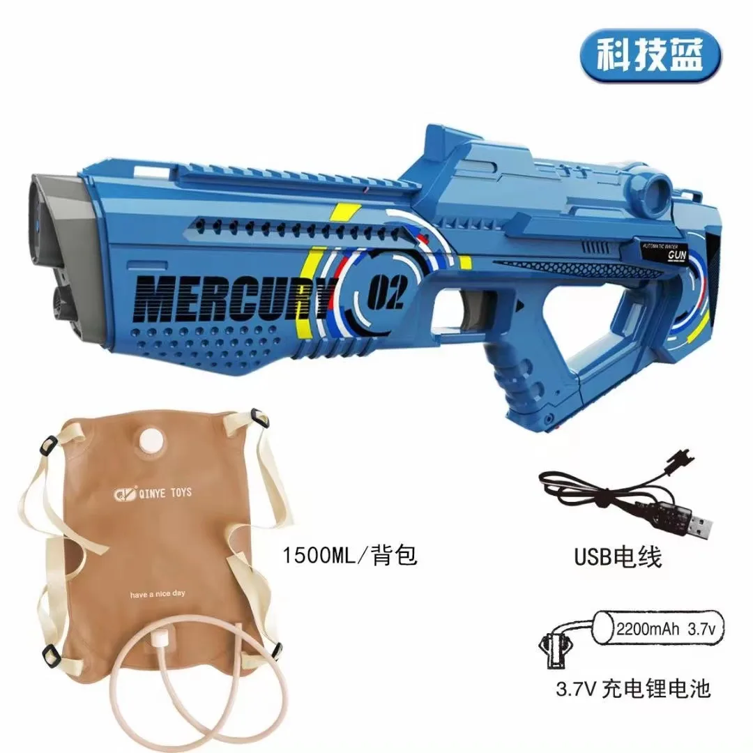 New Backpack Electric Water Gun Toy ,CS Technology Summer Fully Automatic Luminous Water Blaster Gun，Pool for Adult Kid Boy Gift 3