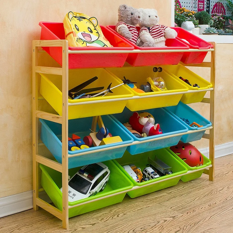 

Children's Toy Storage Rack Solid wood Kindergarten Toy Storage Cabinet Baby Bookshelf Rack Multi-layer Household Shelf