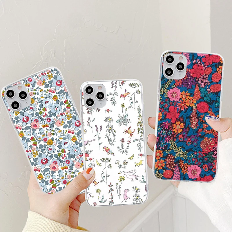 Luxury Flower Phone Case For Xiaomi Redmi Mi Note 8T 8 7 9 9S 9T 10 10S 10T 11 11T Pro Max Lite 12 Poco X3 M3 F3 9C NFC TPU Capa glass flip cover