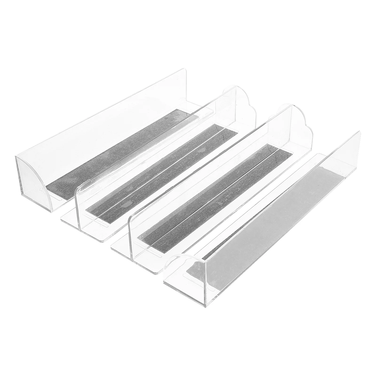 

4 Pcs T-shaped Partition Drawer Supermarket Organization Racks Shelf Dividers for Stores Storage Acrylic Commodity