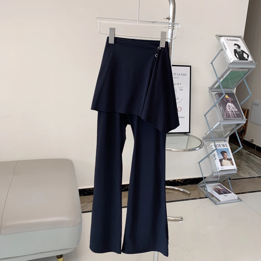 High Waist Flared Yoga Pants Women's Butt Lifting Fake Two Piece Leggings Workout Skirt Pilates Fitness Running Workout Pants