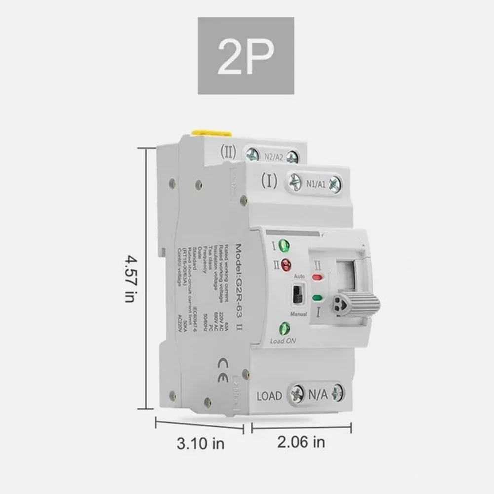 ATS Dual Power Automatic Electrical Transfer Switch 2P 63A 220V For Generator Switch Is Designed To Automatically Transfer Power 6