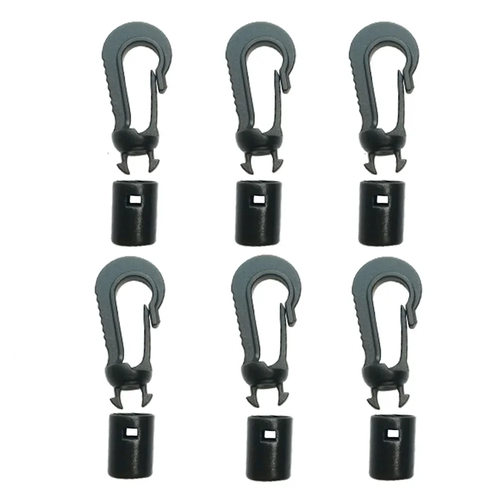 4mm 충격 번지 코드 카라비너 ??후크 탄성 코드 로프 엔드 해양 카약 카누 보트 래프팅을위한 스트레이트 벤디 충격 코드