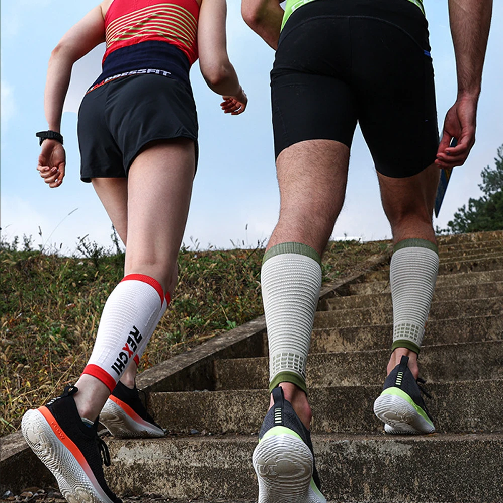 1 paio di maniche a compressione per gambe, manicotto per polpaccio con supporto per polpaccio per uomo donna, calzino a compressione senza piede per alleviare il dolore, stecca per stinco