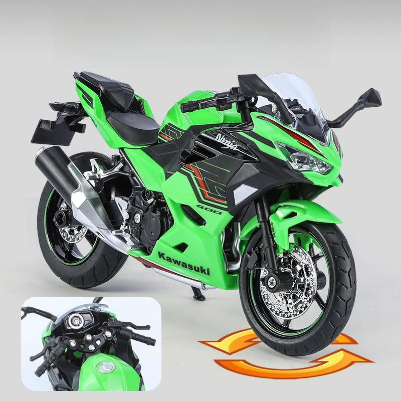 1/12 KAWASAKI Ninja 400 Toy Motorcycle Miniature Diecast Metal Model 1:12 Super Sport Sound & Light Collection Gift For Boy Kid 4