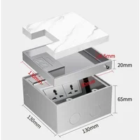 Prise de sol dissimulée ultra-mince en acier inoxydable 304, étanche et intégrée pour surfaces plates, prise ue 130mm X 130MM 3