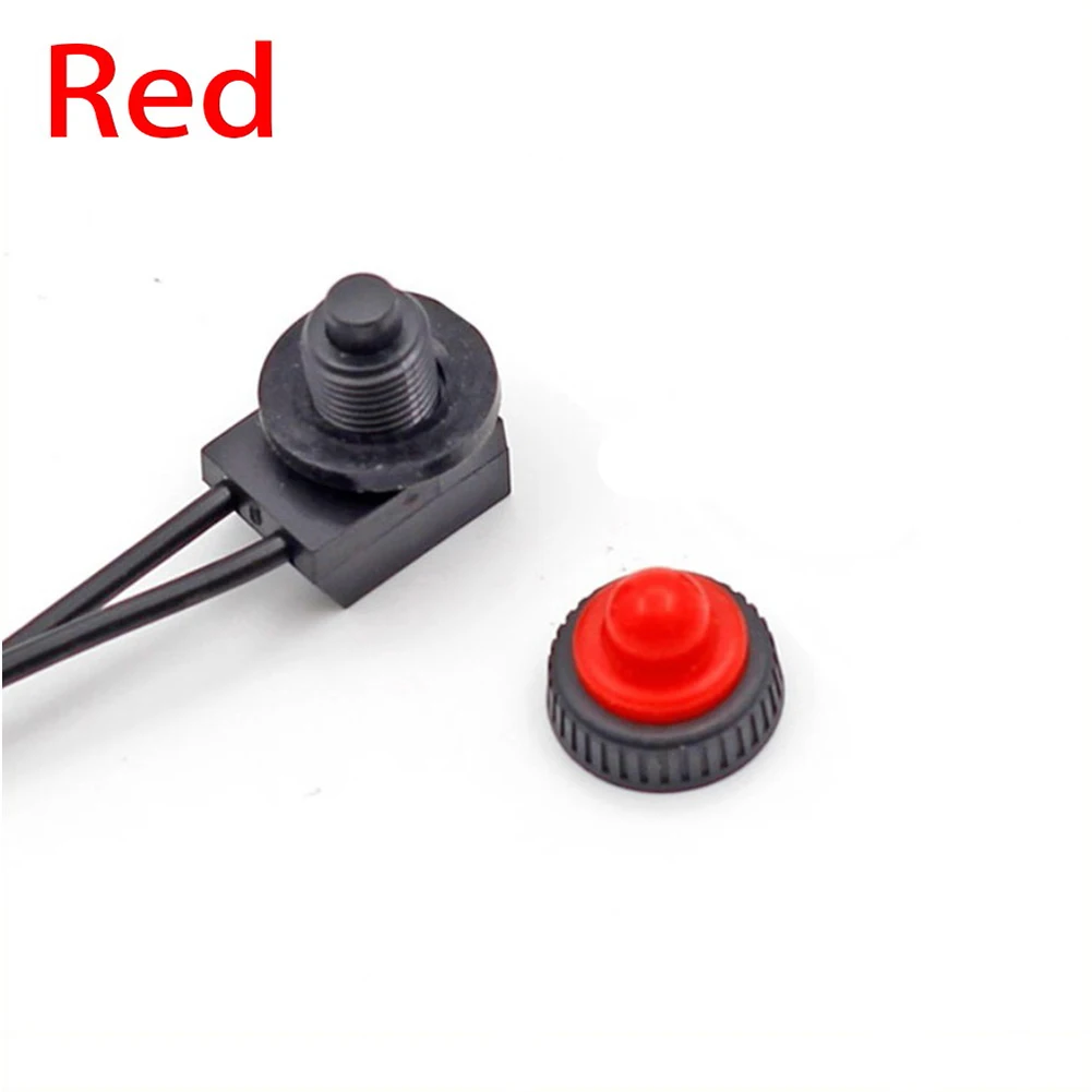 Ein-Aus-Schalter, Drucktastenschalter, rot/schwarz, Gummiabdeckung, robust, wasserdicht, mit Leitungen, Draht, 12 V, 250 V, 3 A, Bakelit-Basis, KP107 – Detail 3