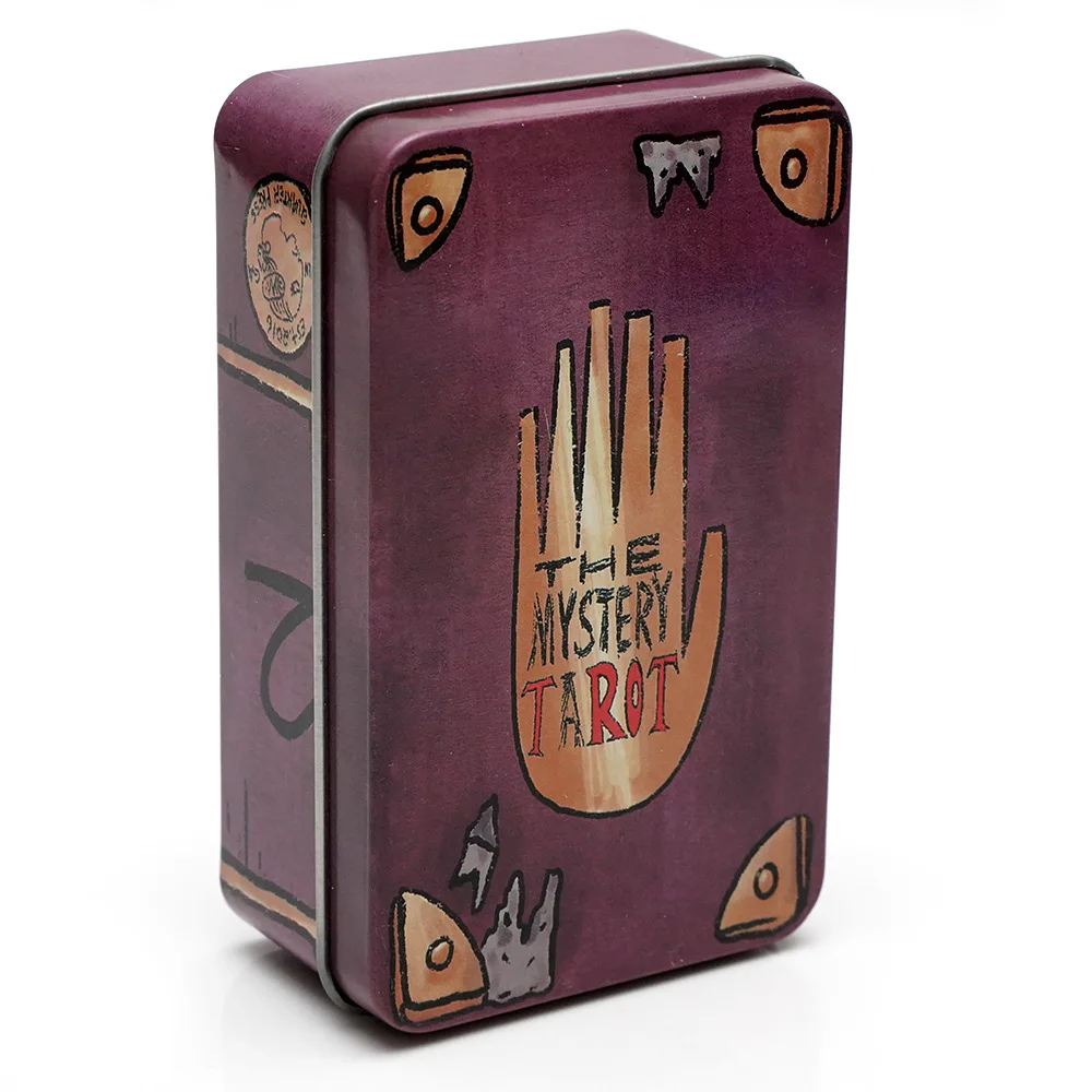10.3*6cm Mystery Tarot card 78 deck in a Tin Metal Box Gold-plated Edge English Tarot Cards For Divination Tarot Deck 4