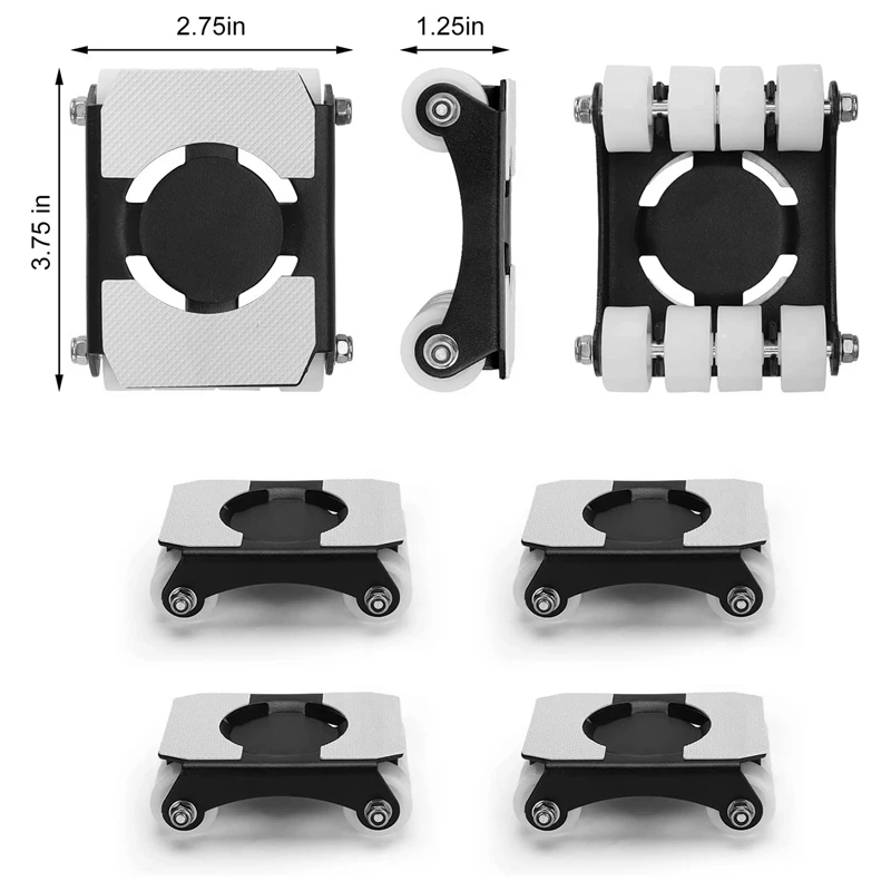 4 Pack Heavy Duty Furniture Lifter Lever Roller Wheels Sliders 660 Lbs Load Capacity Appliance 4
