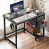 Small Computer Desk, 40X24 Inch Office Writing Work Study Gaming PC Table with 2-Tier Drawers Storage Shelf 2