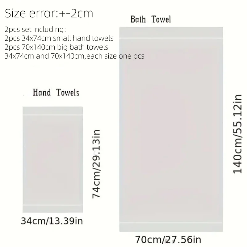 2pcs Black Cotton Hotel Towels 2