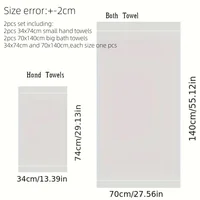 Serviettes de bain en coton noir, 2 pièces, 34x4 0cm/70x140cm, brodées, pour salle de bain d'hôtel, pour adultes, séchage rapide, épaisses, douces, pour le visage 2