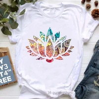 Buddha Chakra Meditation Print Tshirt Women'S Clothing Yoga White T Shirt Femme Funny T-Shirt Female Harajuku Shirt Tops - Image 4