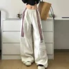 New In Women's Sweatpants Casual Matching Wide Leg Pant Chic Sportswear Loose Cargo Pants Drawstring Joggers Baggy Streetwear 1