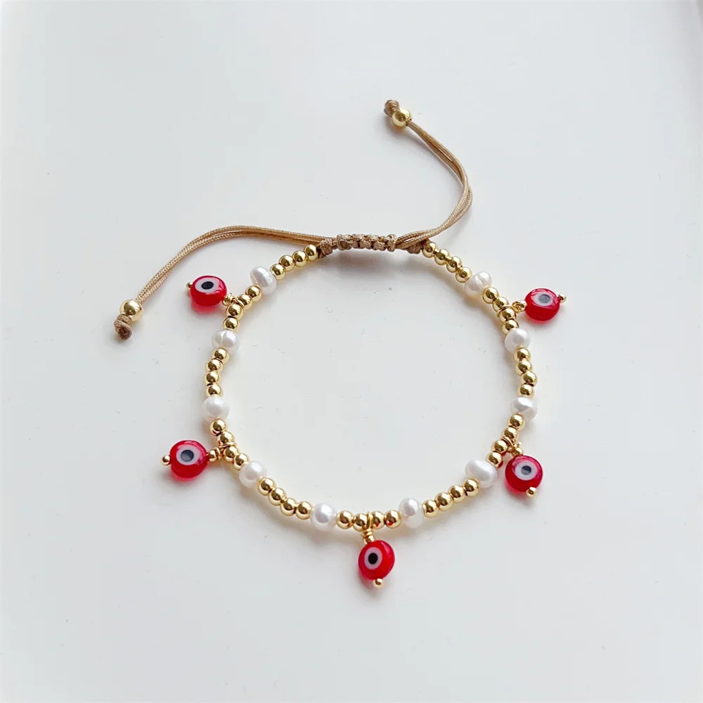 

Simulated Pearl Bracelet Adjustable Rope Charm Y2K Jewelry Handmade Accessories Bracelets for Women Men Gift Pulseras Femme
