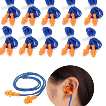 편안한 소음 감소 실리콘 귀마개, 부드러운 귀마개, 수면 보호, 수영 실리콘 귀마개, 10 개