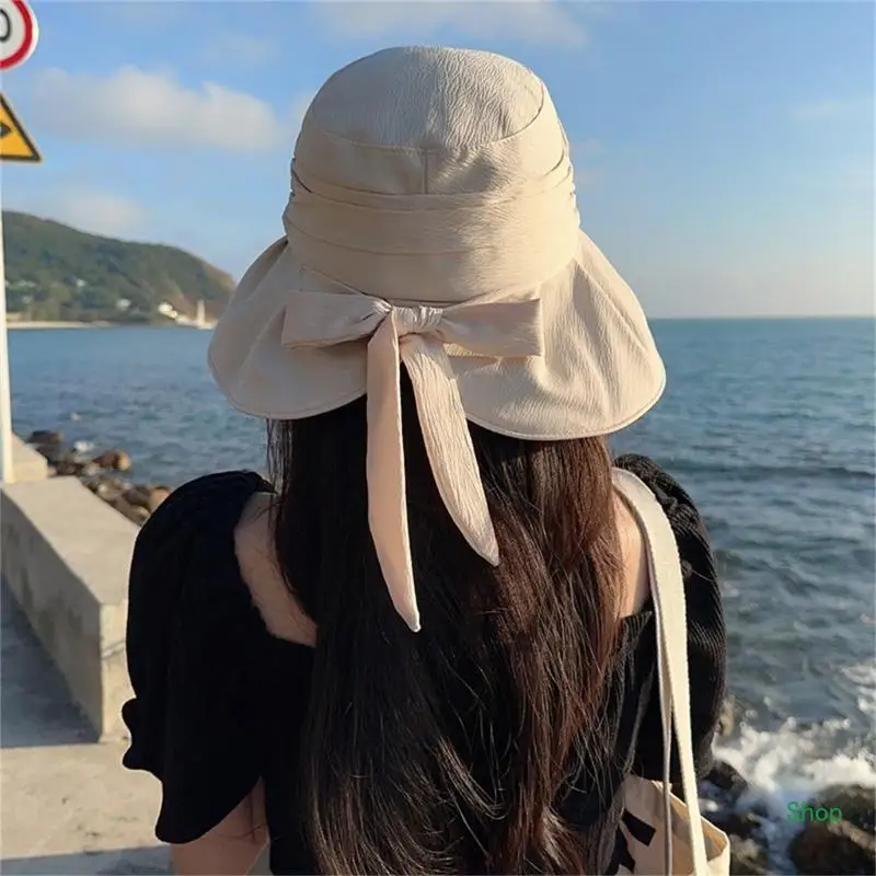 

Dropship Packable Beachs Hat Summer Bucket Hat Wide Brim SunHat Women Floppy SunHat