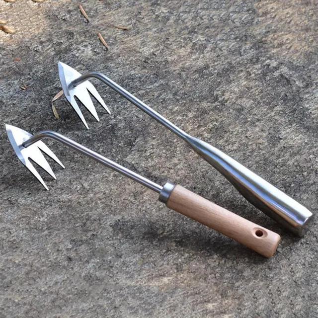 Fafog Fogantyú Rozsdamentes Acél Weeder Garden Gyökér És Fű Eltávolító Kertész Szerszám Kert Kézi Gyomláló Edények