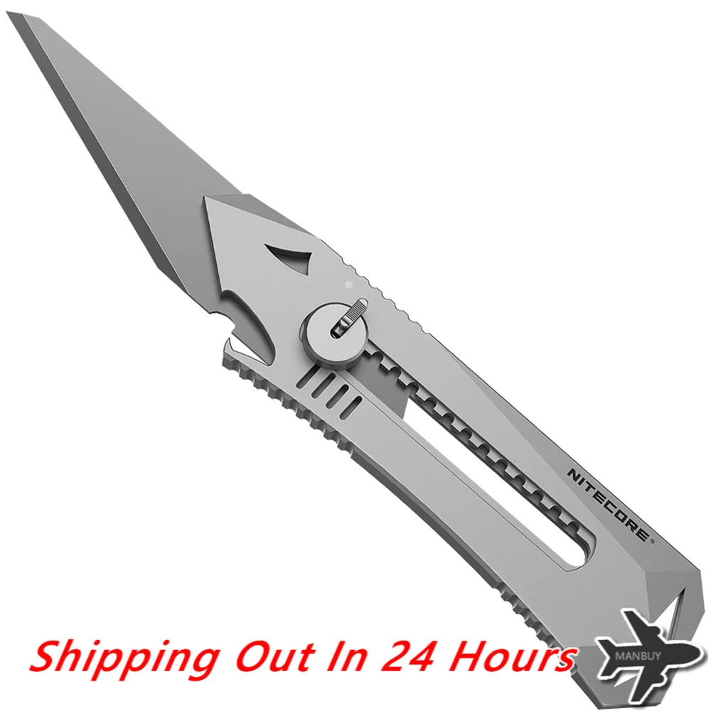 Nitecore NTK10 Titanium Utility Knife Self defense Multi Functional Retractable Outdoor Hunting