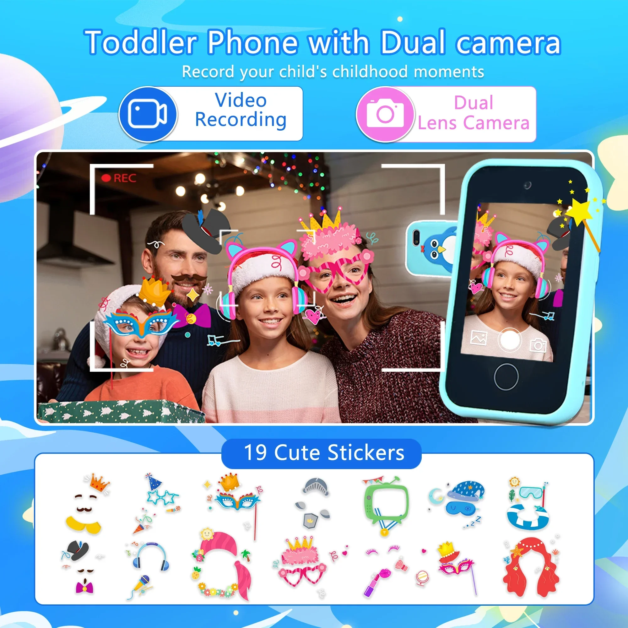 Children Phone Educational Toys MP3 Music Player Games Musical Toy Baby Mobile Selfie Camera Toys for Kids Birthday Gifts