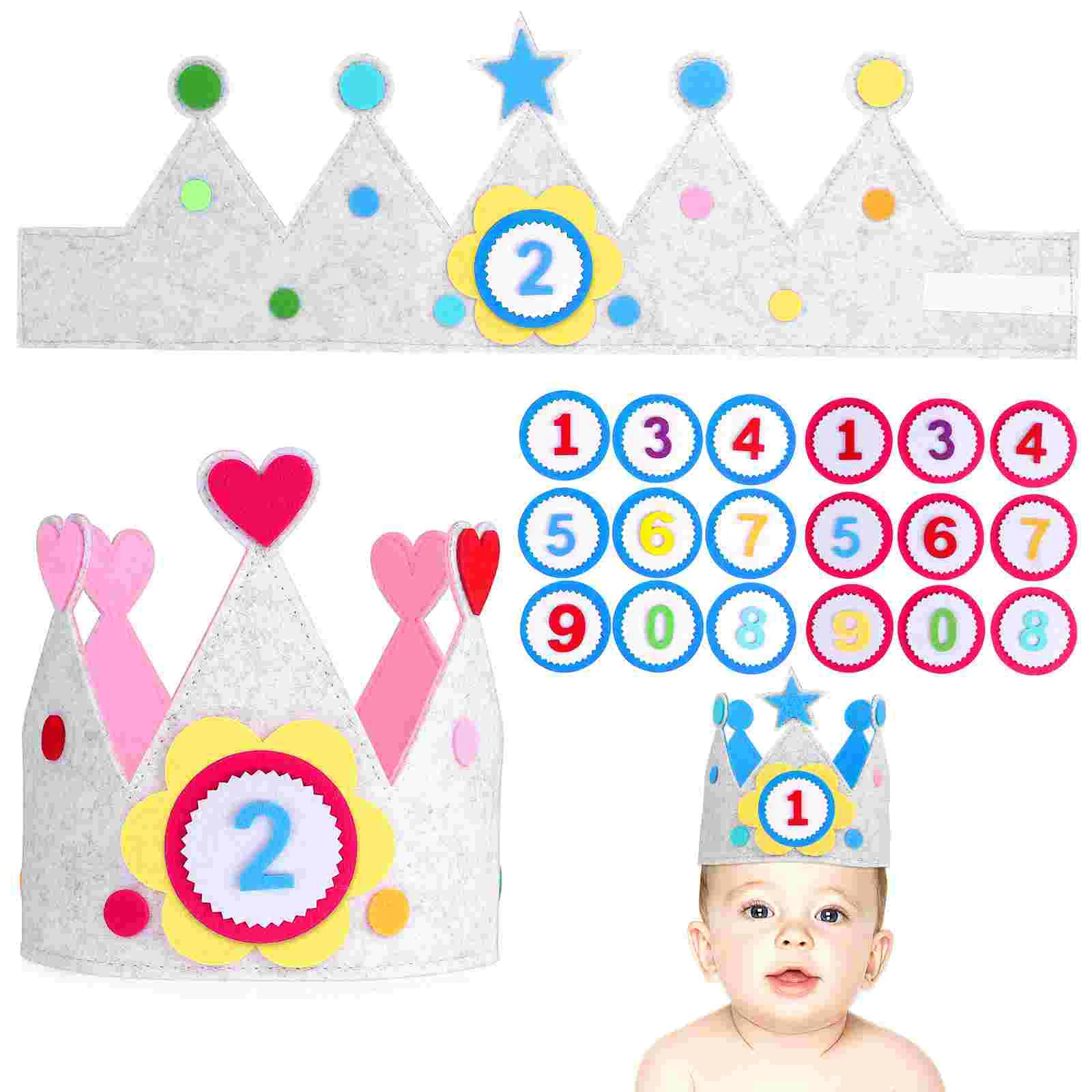 

Felt Crown Ornament Princess Costume Girls First Birthday Hat Boy Happy Crowns The Dog Kids Classroom Cloth Child