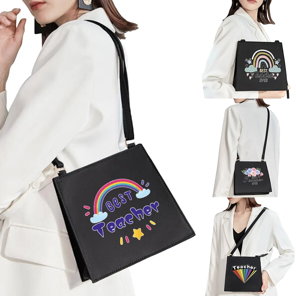 

New Fashion Single Product Single Shoulder Bag Cartoon Teacher Pattern Printing Commuter Bag Woman Bag Square All-match Handbag