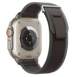 Trail Loop Nylon Strap for Apple Watch - Sport Wristband with Versatile Sizing (Green Dark gray)