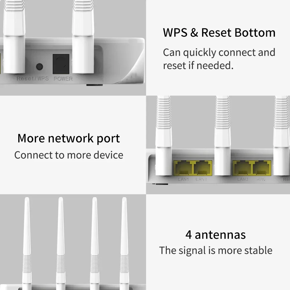 PIXLINK WR21Q WIFI Router Range Repeater 802.11 B /g/n 2.4G 300Mbps 4 Antennas