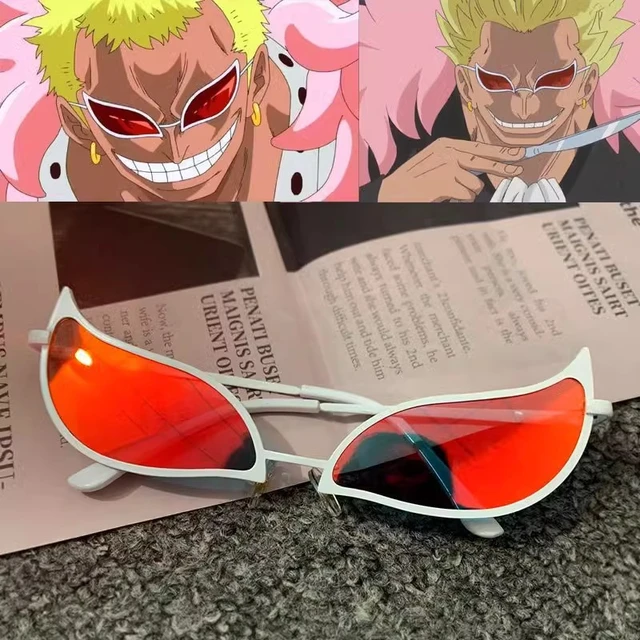 Compra online de Donquixote Doflamingo Cosplay Óculos Anime PVC Óculos de  sol Engraçado Presente de Natal