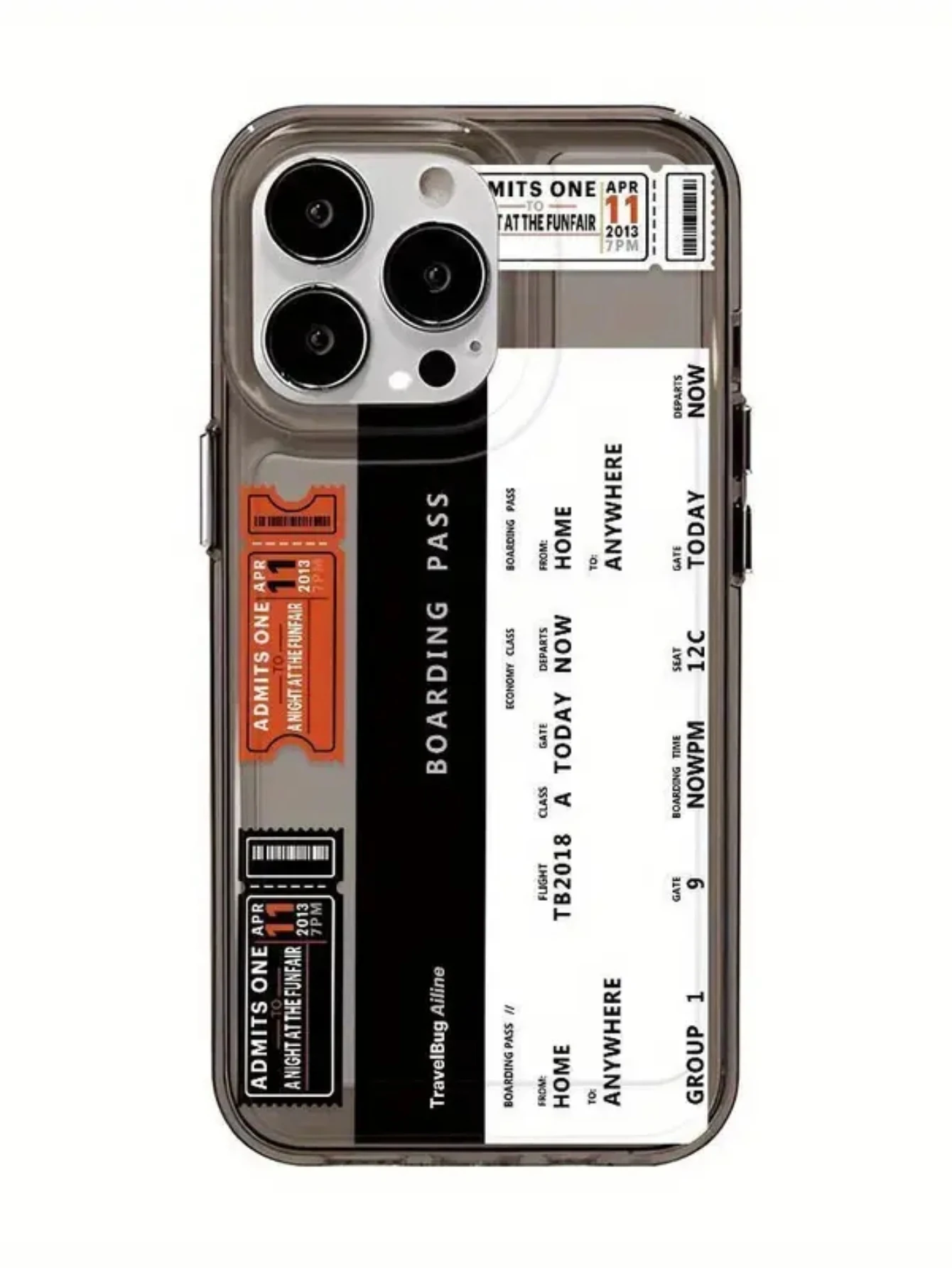 Air Ticket Phone Case For iPhone 14 13 11 15 Pro Max 12 Mini XS XR X 8 7 Plus SE 2022 14Pro 13Pro Matte Soft Cover.