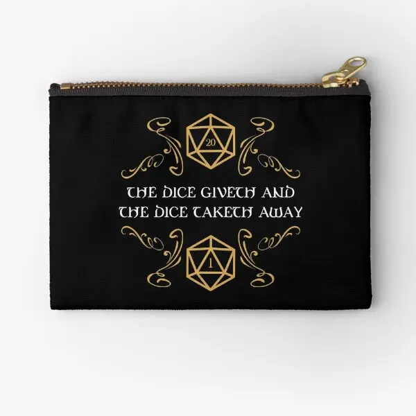 

The Dice Giveth And Taketh Away Natural Zipper Pouches Pure Wallet Men Coin Packaging Pocket Key Women Cosmetic Socks Money Bag
