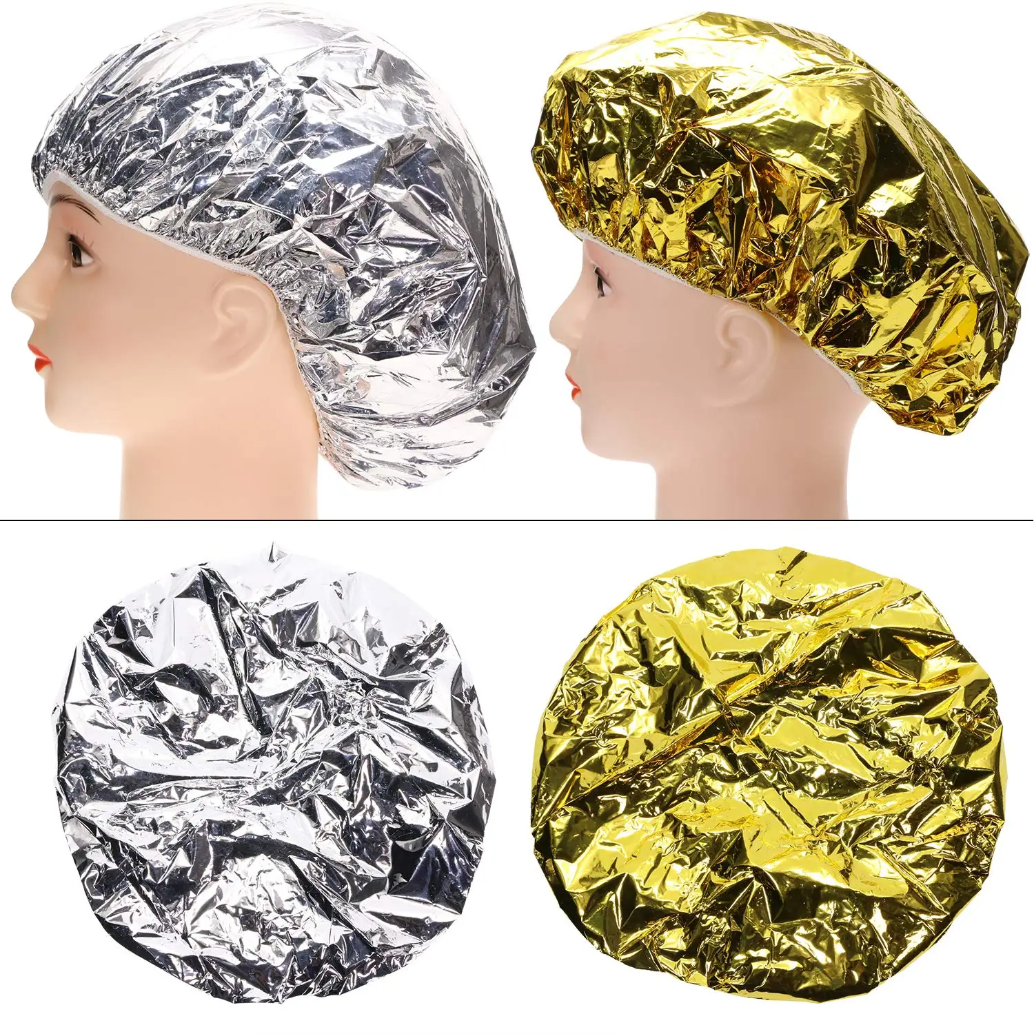 Deep Conditioning Heat Cap Aluminum Foil Shower Cap Women Natural Hair Dying Lifting Color Hot Oil Treatments Caps