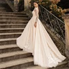 RODDRSYA Lace Long Sleeves Weeding Dress Vintage Backless Button Tulle A-Line Bridal Gown Appliques Vestido De Novia Custom Made 3