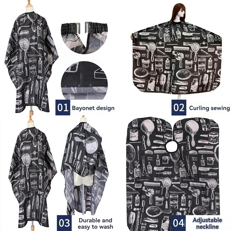 Hairdressing Bibs For Perming Dyeing Printed Non-Stick Hair Dress Shawl