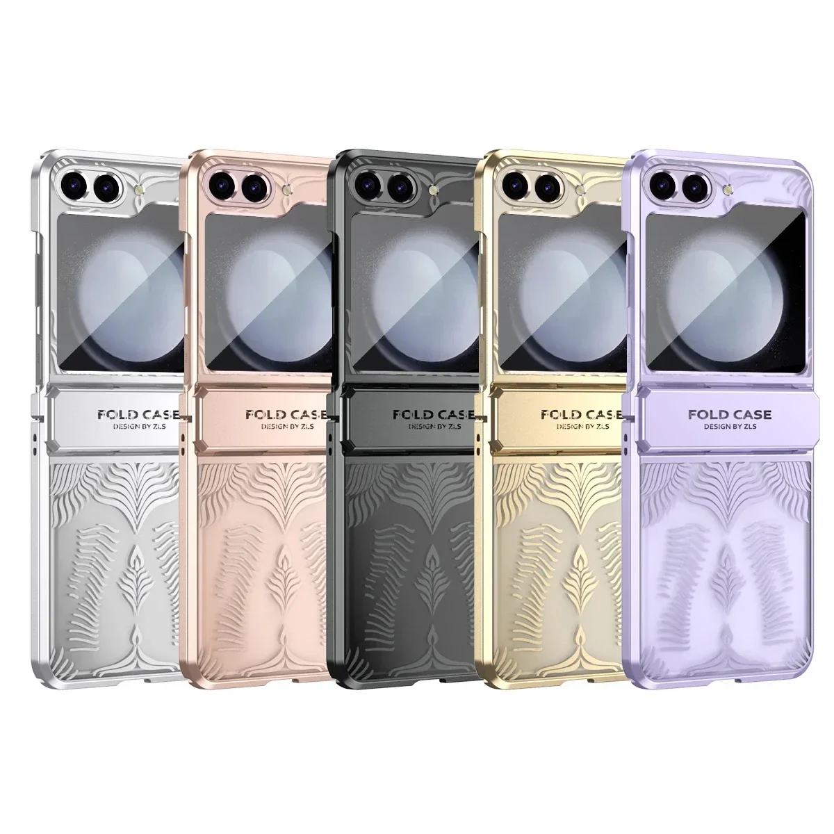 Electroplating Transparent Folding Hinge Protective Shockproof Case
