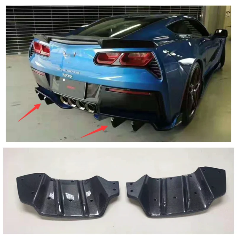 

For Chevrolet Corvette C7 Z06 Z07 2014-2017 High Quality Carbon Fiber Trunk Bumper Rear Diffuser Spoiler Protector Cover